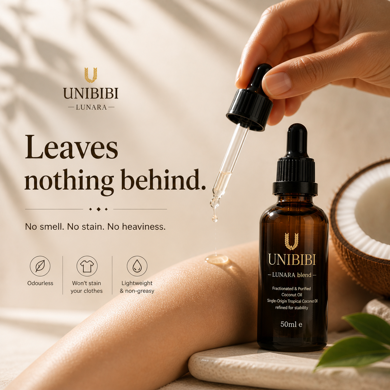 50ml fractioned coconut oil (SKU no: LUR-CO-FCO-50)