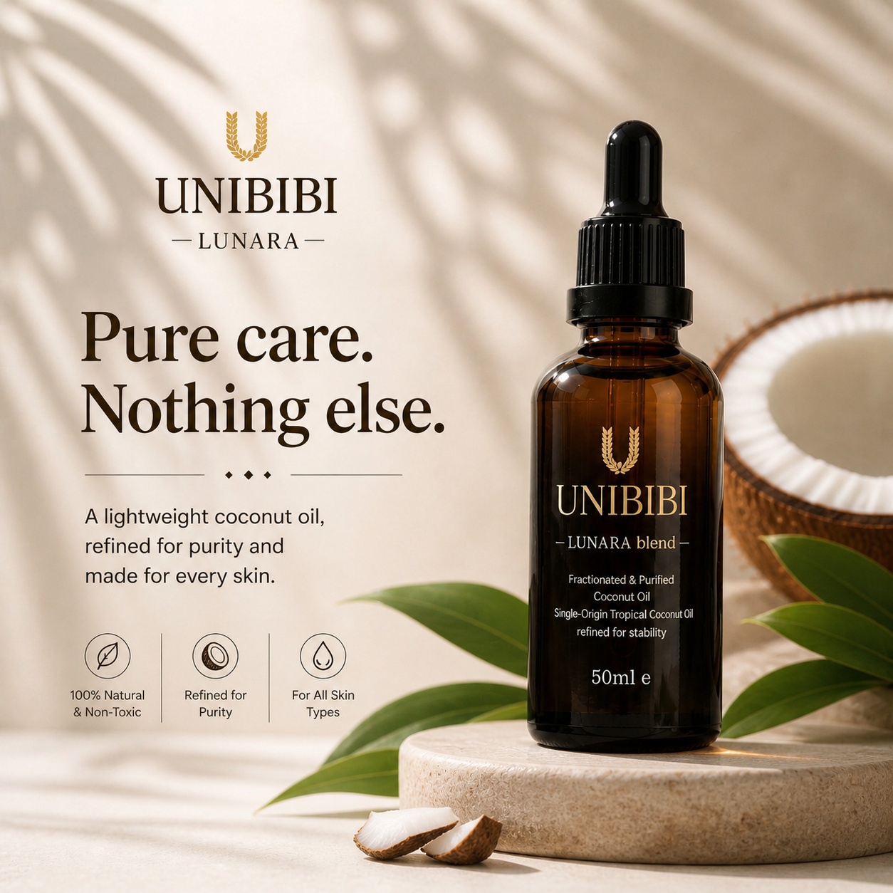 50ml fractioned coconut oil (SKU no: LUR-CO-FCO-50)